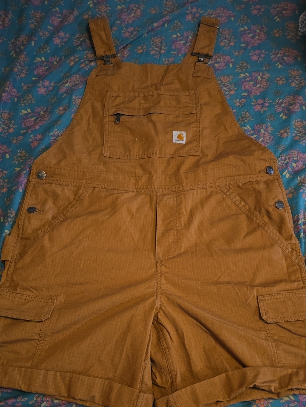 Carhartt Men's Brown Cargo Short Overalls